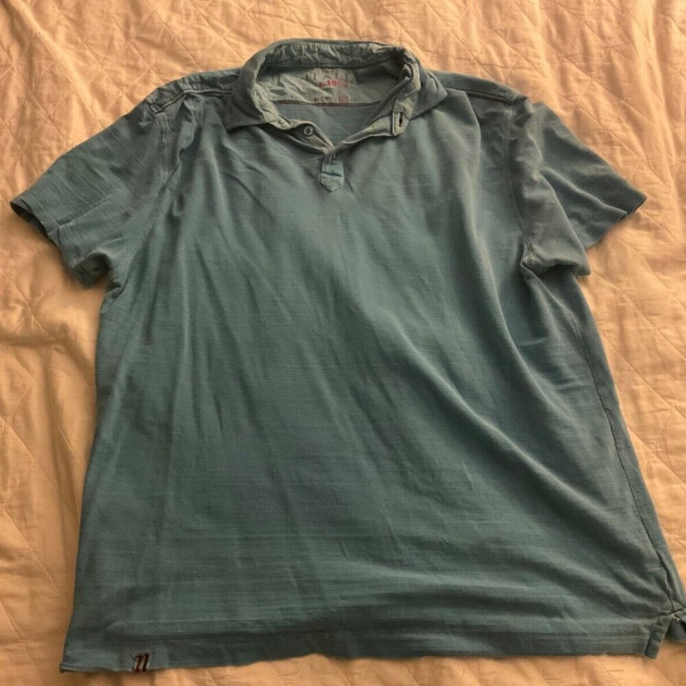 Vintage Italia Short Sleeve Collared Shirt Turquoise Mens XL